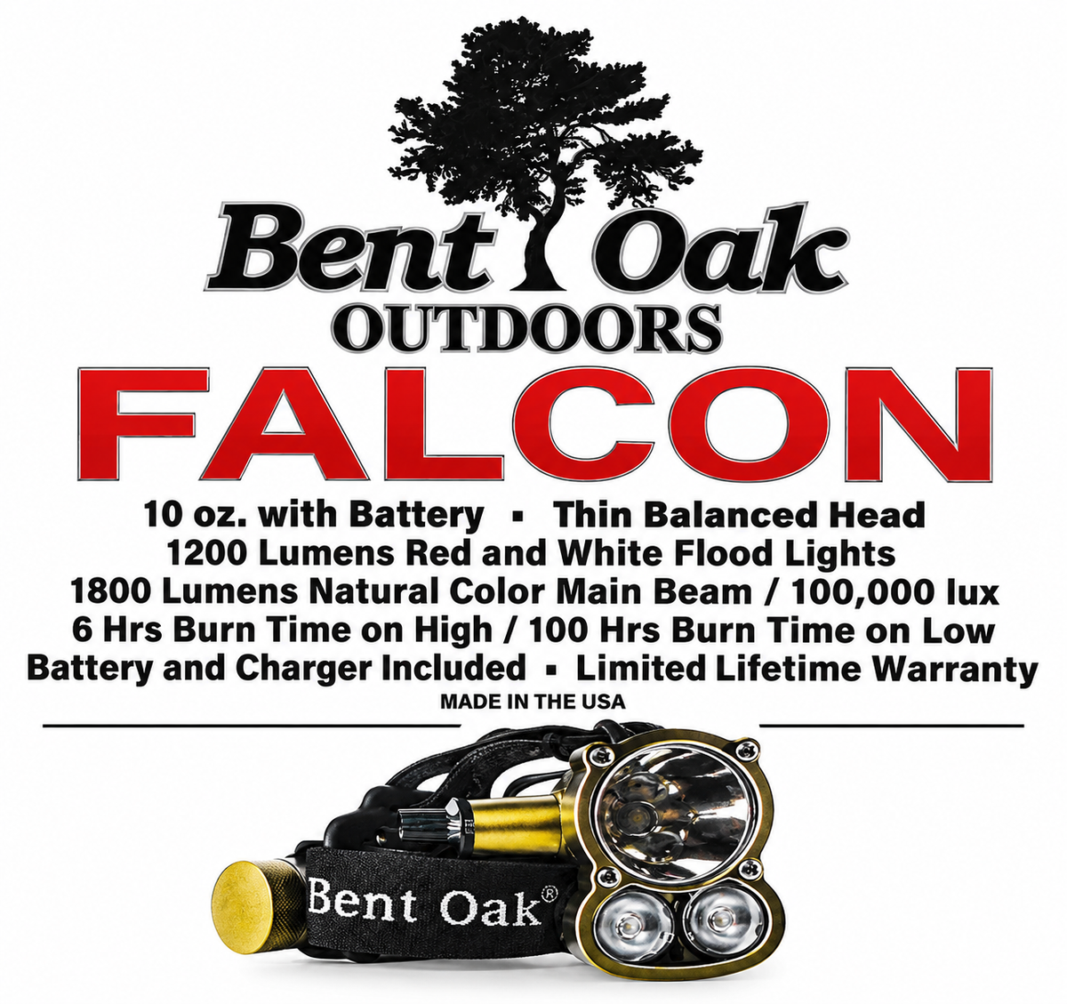 Bent Oak Outdoors Falcon LED Hunting Headlamp